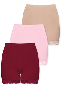Plus Size Anti Chafing High Rise Petite Cotton Rich Shorts - 3 Pack