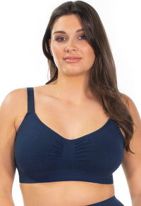 Pacific Blue Bamboo Padded Wire Free Bra and High Cut Brief Set