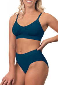 Pacific Blue Bamboo Padded Wire Free Bra and High Cut Brief Set