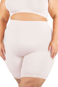 Plus Size Anti Chafing High Rise Long Cotton Rich Shorts