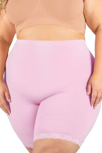 Plus Size Anti Chafing High Rise Long Cotton Rich Shorts