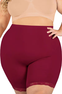 Plus Size Anti Chafing High Rise Long Cotton Rich Shorts