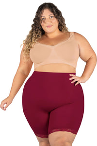Plus Size Anti Chafing High Rise Long Cotton Rich Shorts - 3 Pack