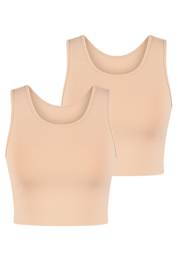 Cotton Chest Binder Crop Tank - 2 Pack