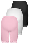 Maternity Anti Chafing High Rise Long Cotton Rich Shorts - 3 Pack