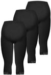 Maternity Anti Chafing High Rise 3/4 Cotton Rich Leggings - 3 Pack
