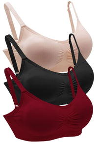 Bamboo Padded Wire Free Bra - 3 Pack