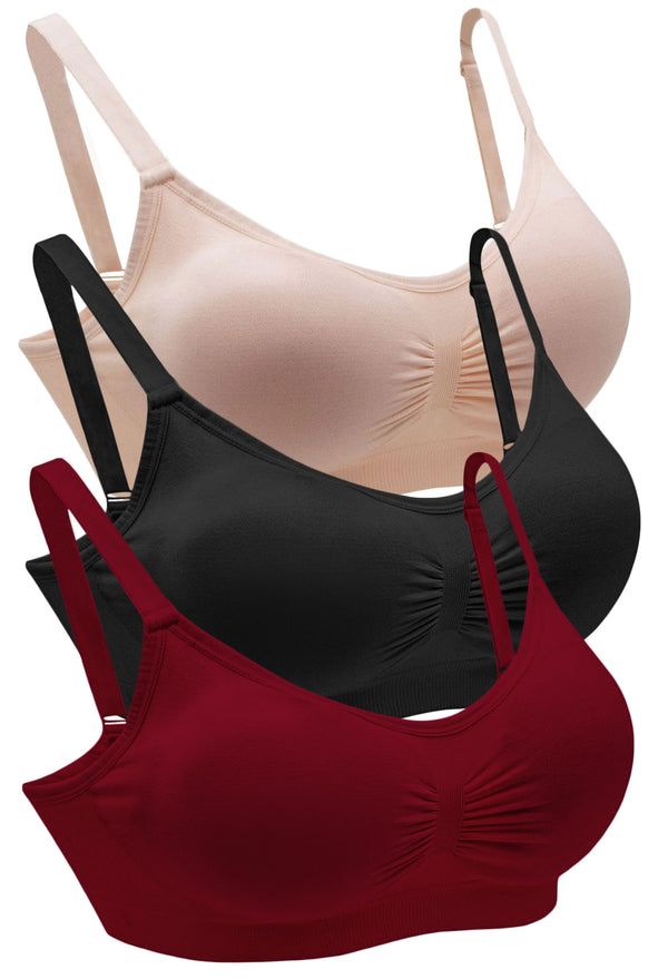 Bamboo Padded Wire Free Bra - 3 Pack