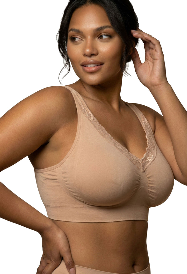 Wirefree Lace Minimiser Bra for Big Boobs