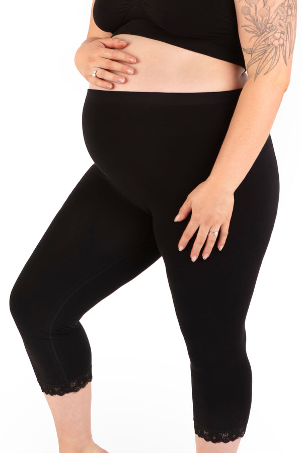 Maternity Anti Chafing High Rise 3/4 Cotton Rich Leggings
