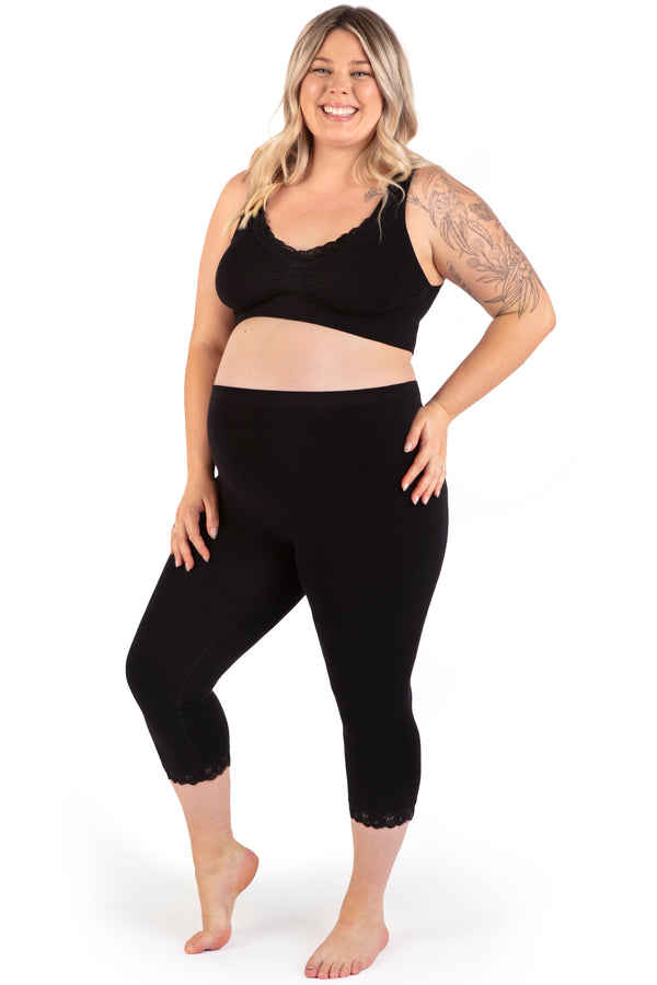 Maternity Anti Chafing High Rise 3/4 Cotton Rich Leggings