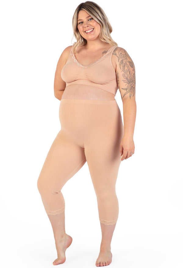 Maternity Anti Chafing High Rise 3/4 Cotton Rich Leggings