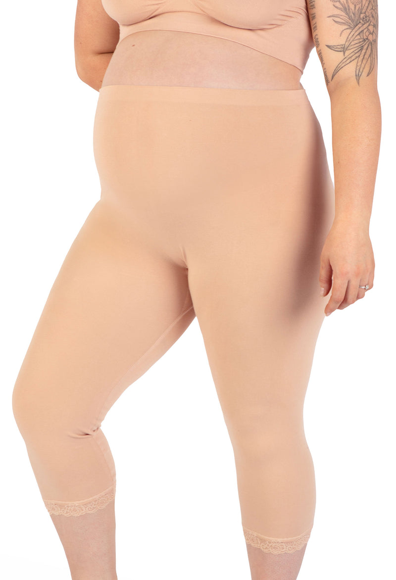 Maternity Anti Chafing High Rise 3/4 Cotton Rich Leggings