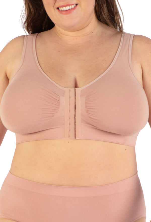Bamboo Padded Front Closure Wire Free Bra