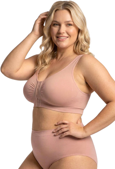Full Bust Bamboo Padded Front Closure Wire Free Bra