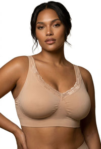 3 Pack Full Bust Wire Free Minimiser Bra + 3x4 Hook Bra Extender Set