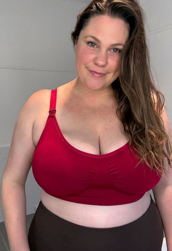 Breathable bamboo nursing bra for new and expecting mums