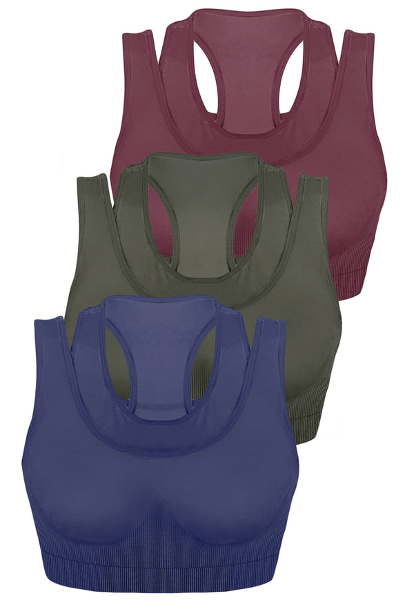 Sports Bra - Triple-layer Support Racer - 3 Pack