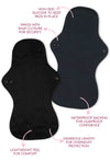 Ultra Thin XL Reusable Panty Liner with Wings - 3 Pack