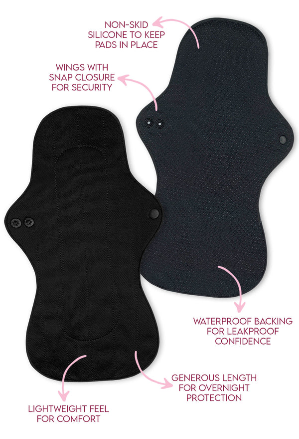Ultra Thin XL Reusable Panty Liner with Wings - 3 Pack