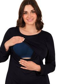 Bamboo Long Sleeve Maternity & Nursing Dress