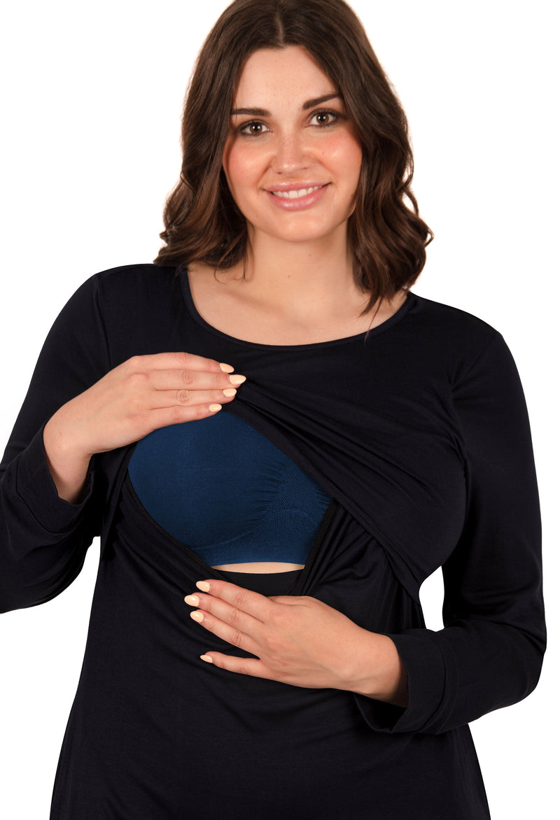 Bamboo Long Sleeve Maternity & Nursing Dress