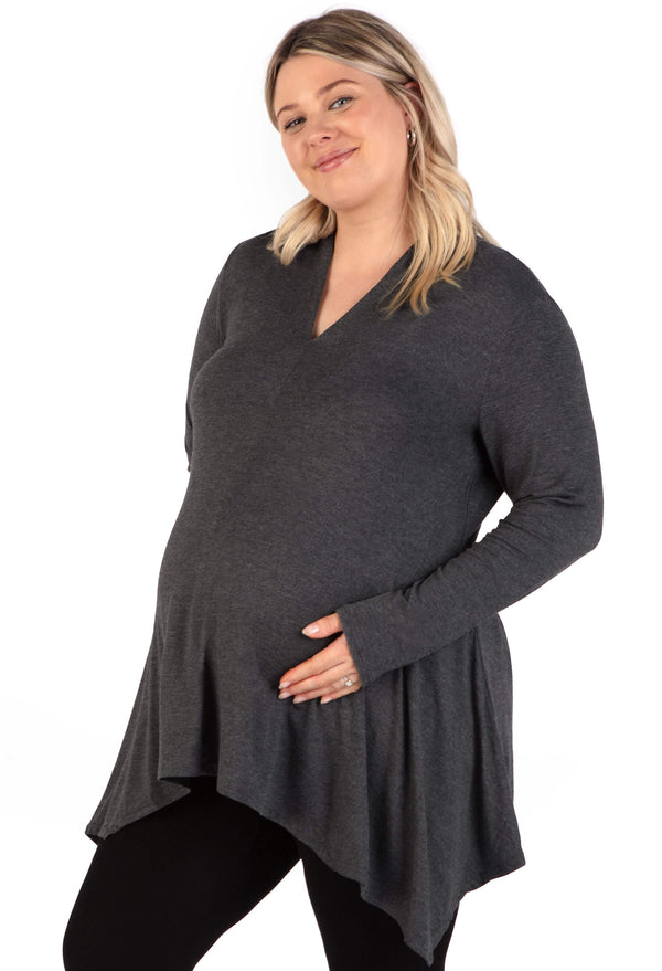 Maternity Bamboo V Neck Tunic Top