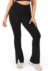 Long Line Mesh Racer Back Sports Bra & Flare Leggings Set