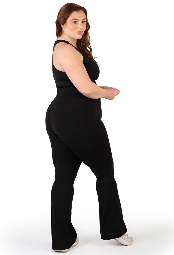 Long Line Mesh Racer Back Sports Bra & Flare Leggings Set