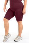 Plus Size Square Neck Short Sleeve Crop Top & High Waist Long Biker Shorts