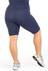 Plus Size Square Neck Short Sleeve Crop Top & High Waist Long Biker Shorts