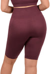 Plus Size Square Neck Short Sleeve Crop Top & High Waist Long Biker Shorts