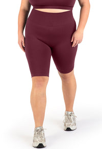 Plus Size Square Neck Short Sleeve Crop Top & High Waist Long Biker Shorts