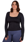 Seamless Square Neck Long Sleeve Top - 2 Pack