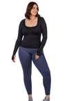 Seamless Square Neck Long Sleeve Top - 2 Pack