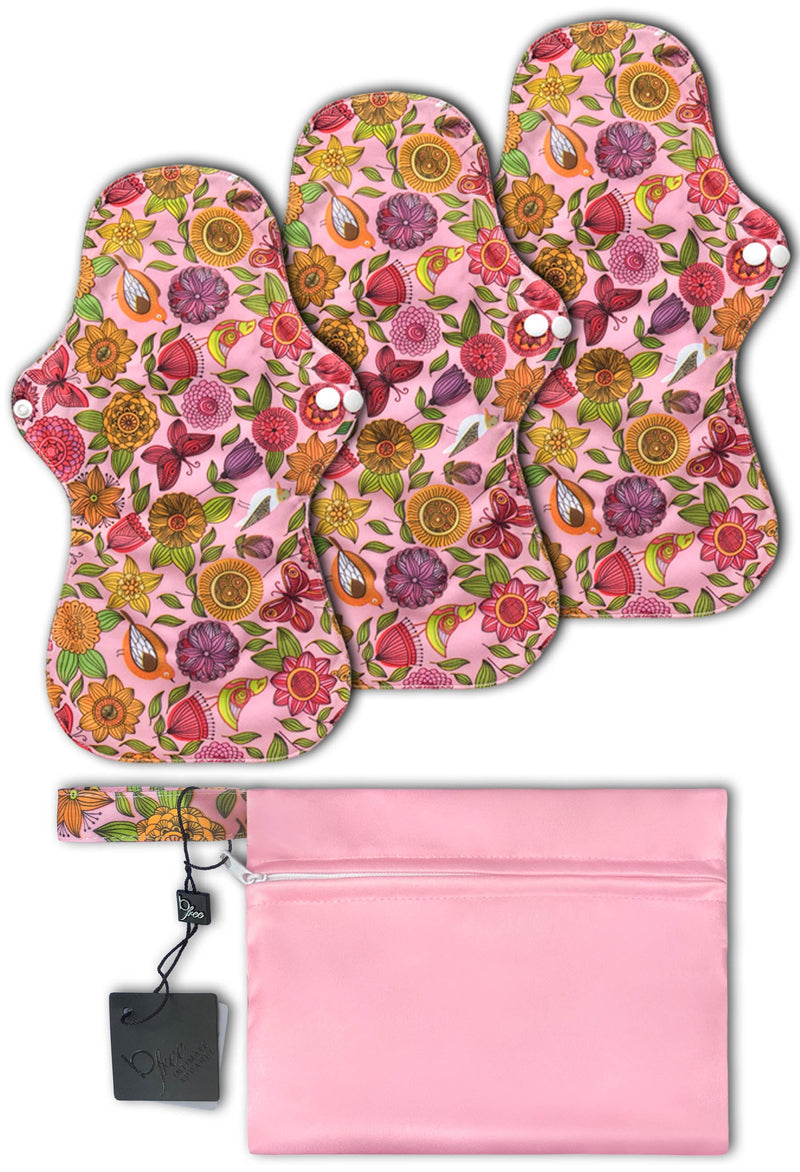 Reusable Stay-Dry Incontinence & Overnight Period Pads - 3 Pack