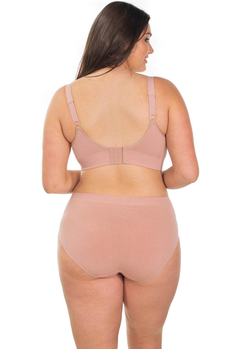 Bamboo Nursing Bra + High Cut Undies Nude Set