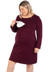 Bamboo Long Sleeve Maternity & Nursing Dress
