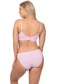 Lilac Snow Bamboo Padded Wire Free Bra and Bikini Set With FREE Nipple Covers