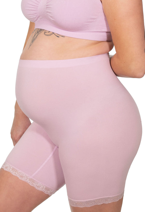 Maternity Anti Chafing High Rise Long Cotton Rich Shorts - 3 Pack