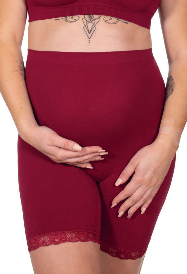 Maternity Anti Chafing High Rise Long Cotton Rich Shorts - 3 Pack