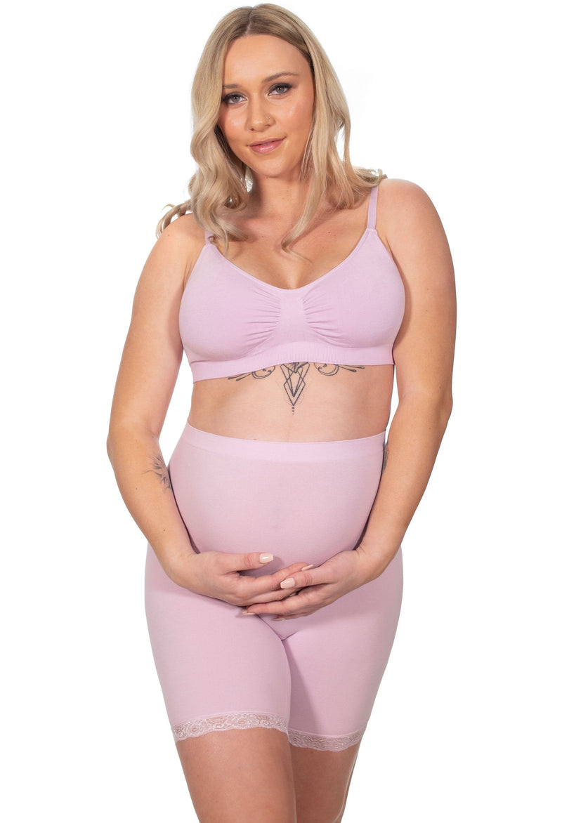 Maternity Anti Chafing High Rise Long Cotton Rich Shorts - 3 Pack