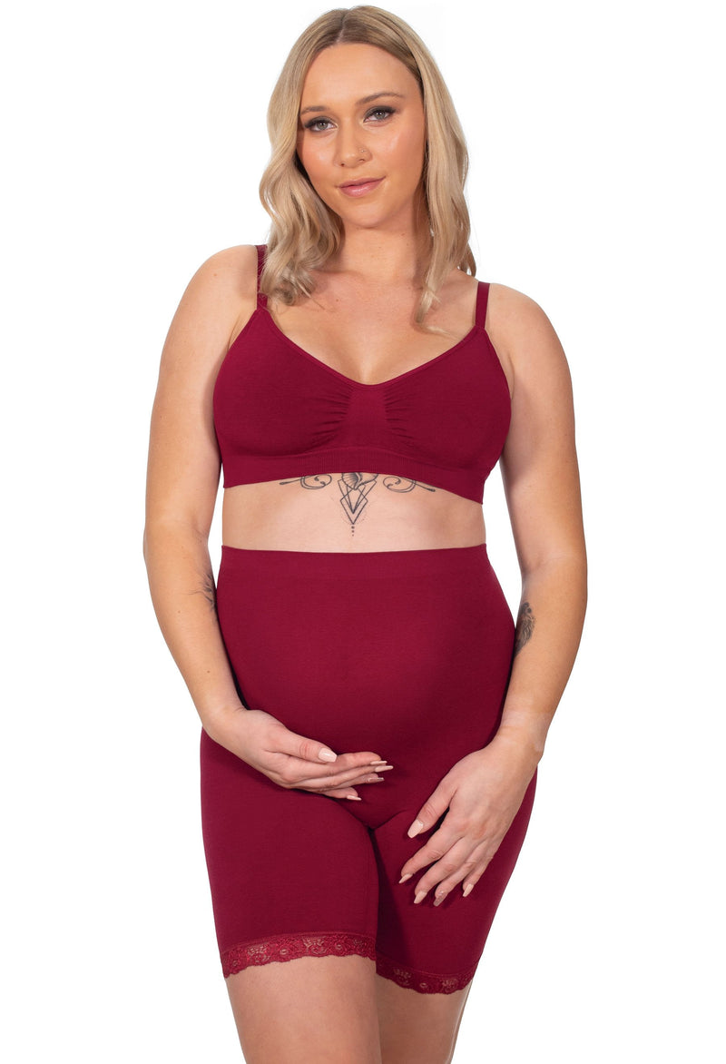 Maternity Anti Chafing High Rise Long Cotton Rich Shorts - 3 Pack