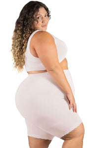 Plus Size Anti Chafing High Rise Long Cotton Rich Shorts